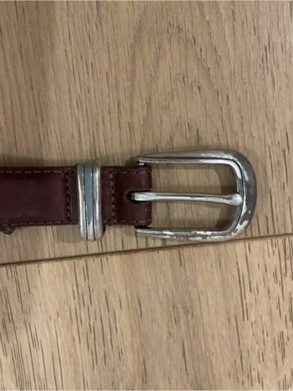 Brighton golf Brown and Black Leather Belt with Silver Accents